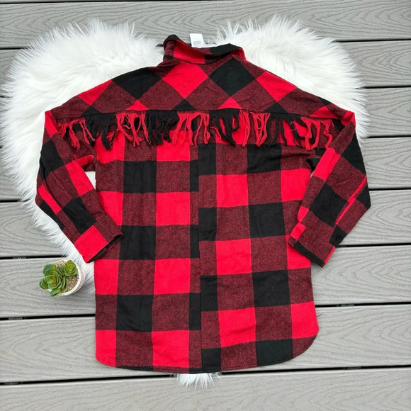Fringe Plaid Jacket - Picture 1 of 3